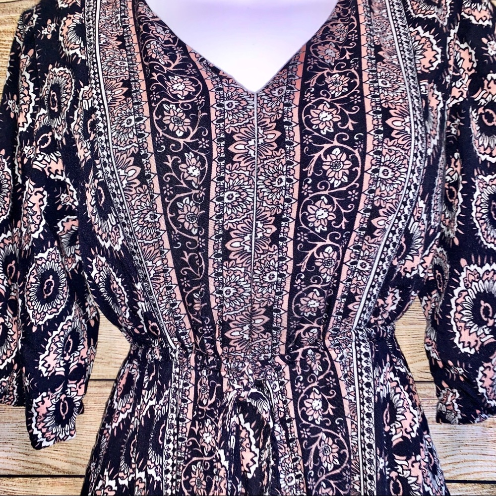 Floral Maxi Romper BOHO Short Sleeved